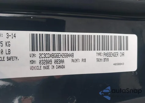 2014 Dodge Charger Se z USA, uszkodzony, nr VIN 2C3CDXBG6EH268448